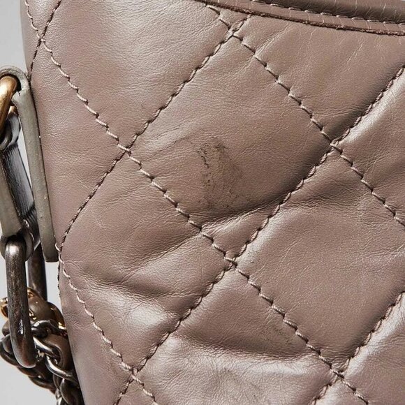 Chanel Grey Calfskin Leather Medium Gabrielle Hobo Bag - Picture 6 of 11